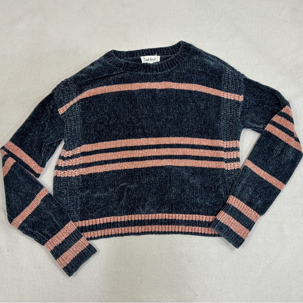 Pink and Blue Cozy Soft Chenille Soft Sweater Size Large